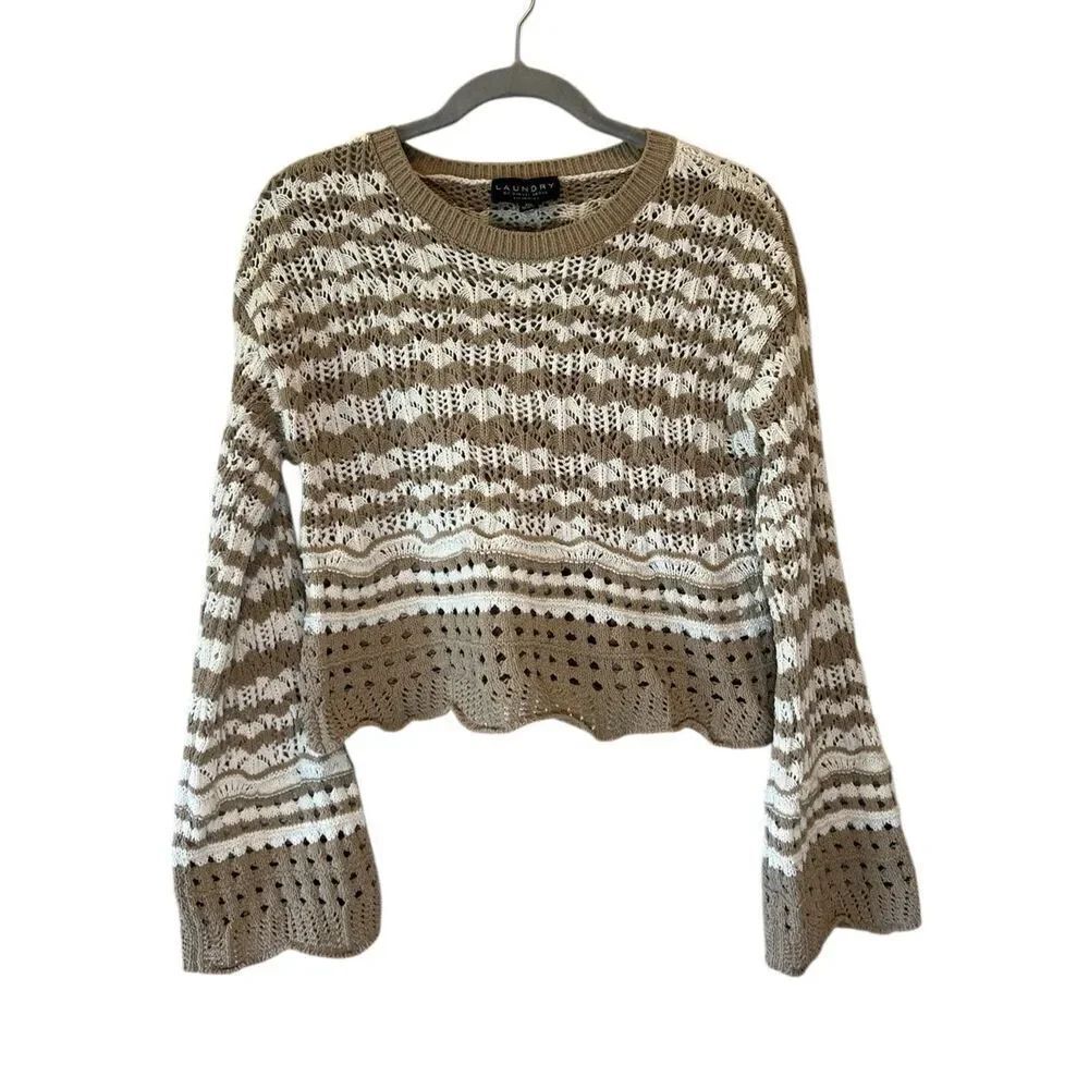 Laundry by Shelli Segal - Crochet Beige Sweater Size XS